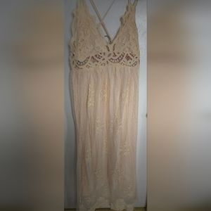 cream maxi dress